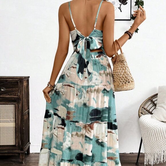 Multicolor Boho Women's Summer Floral Print Maxi Dress - Picture 2 of 6
